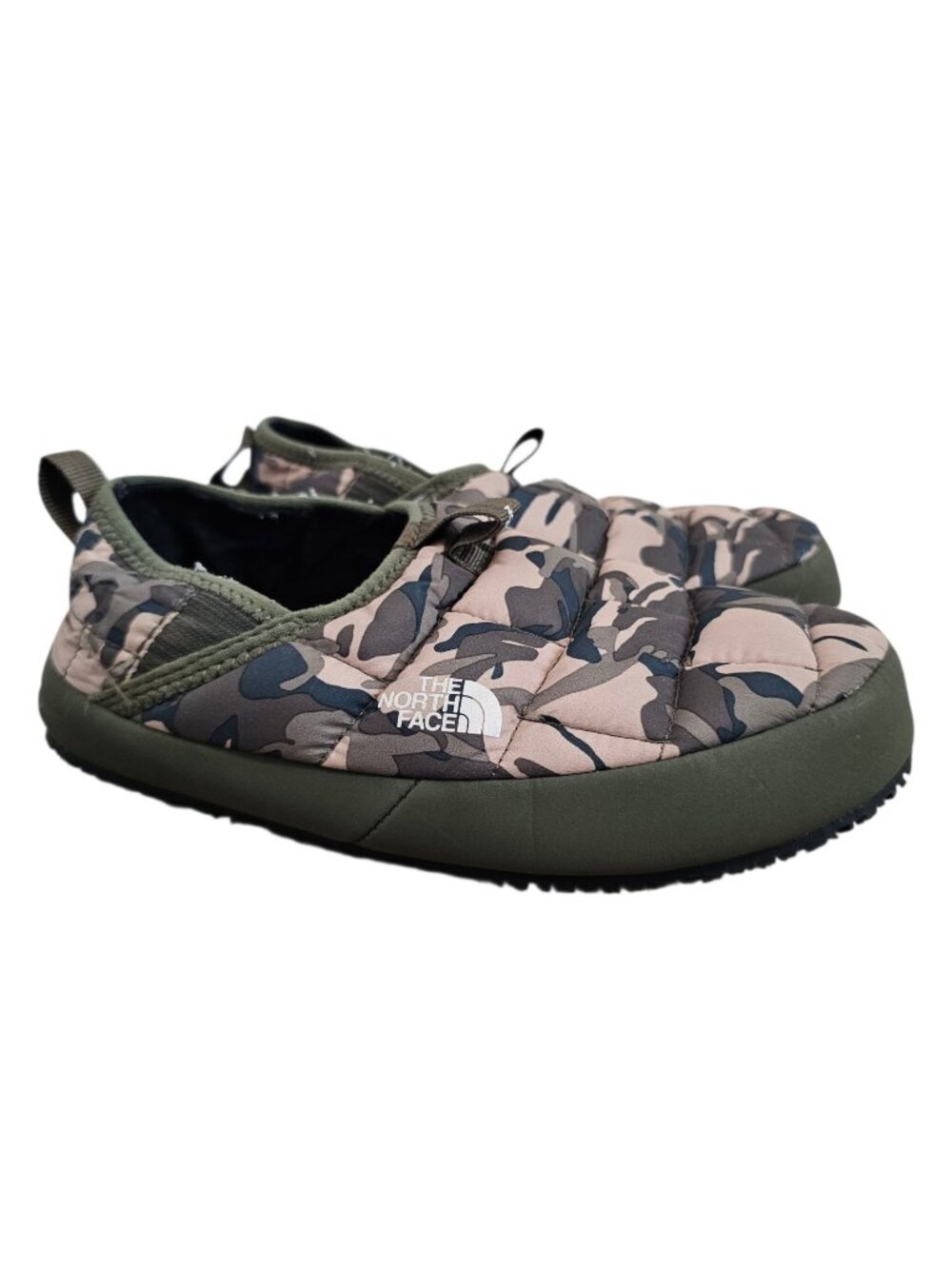 The North Face ThermoBall Traction Mule V Green Camo Slippers Kids Youth Boys 3